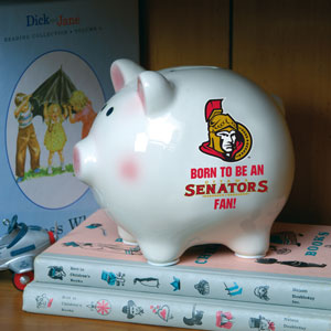 The Memory Company Ottawa Senators Born To Be Ceramic Piggy Bank