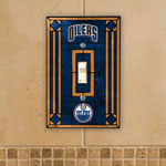 The Memory Company Edmonton Oilers Single Art Glass Light Switch Plate Cover