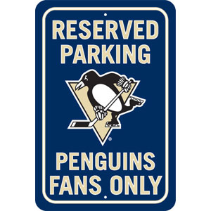 Fremont Die Pittsburgh Penguins Plastic Reserved Parking Sign