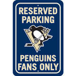 Fremont Die Pittsburgh Penguins Plastic Reserved Parking Sign