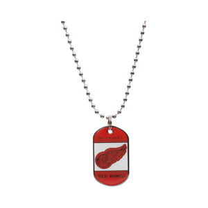 JF Sports Detroit Red Wings Dog Tag Necklace