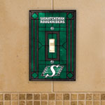 The Memory Company Saskatchewan Roughriders Single Art Glass Light Switch Plate Cover