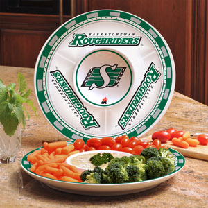 The Memory Company Saskatchewan Roughriders Ceramic Chip & Dip Platter