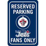 Fremont Die Winnipeg Jets Plastic Reserved Parking Sign