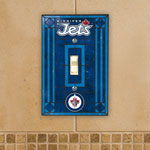 The Memory Company Winnipeg Jets Single Art Glass Light Switch Plate Cover