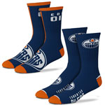 Edmonton Oilers Men's 2-Pack Team Crew Socks by For Bare Feet